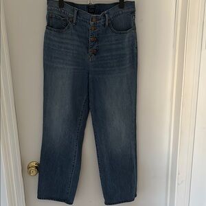 J. Crew High Rise Button-Fly Blue Jeans